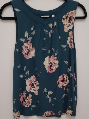Reitmans Teal Floral Sleeveless Camisole